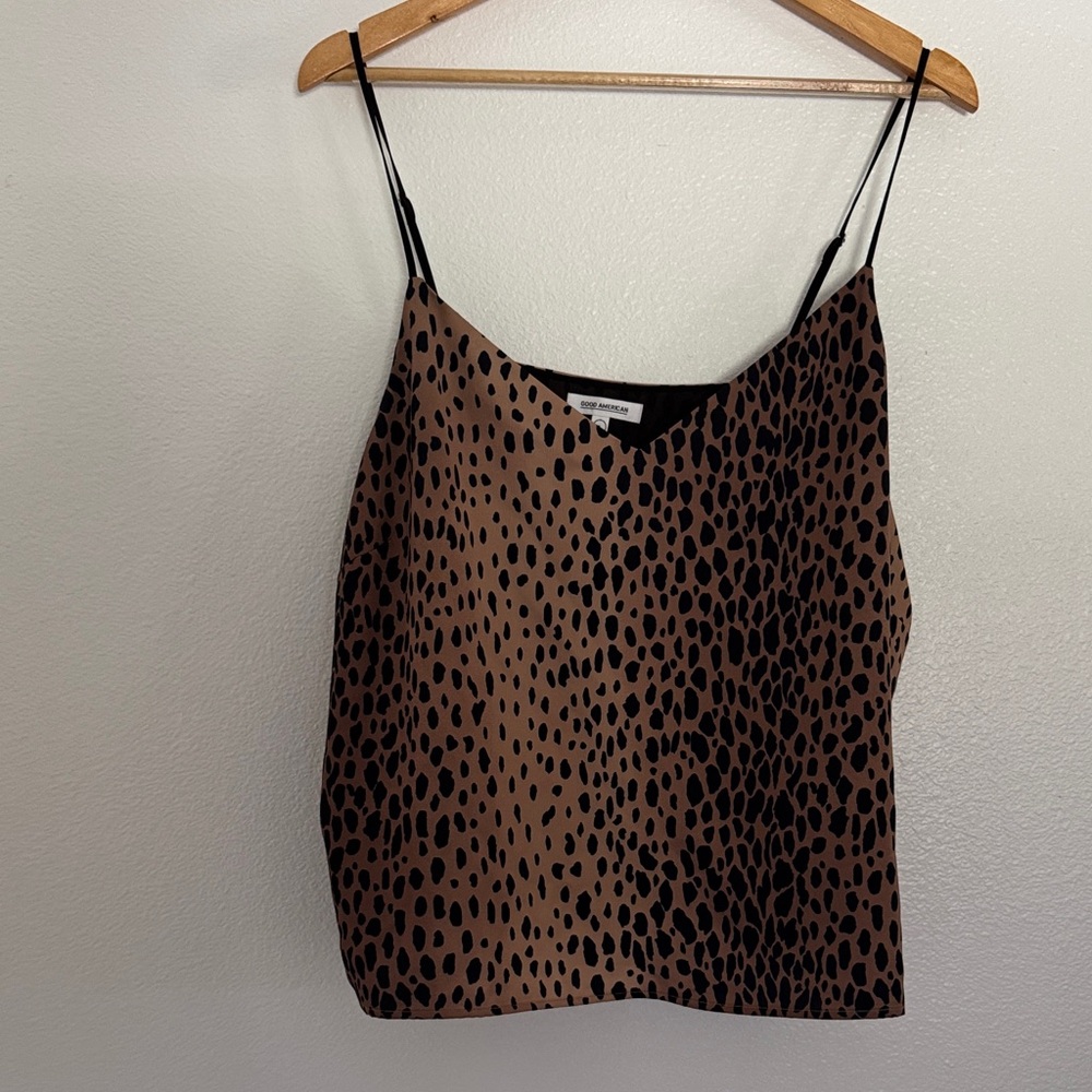 Good American Spotted Brown Cami Top